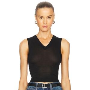 A.L.C. “Brody Vest” Black semi sheer Sleeveless Top